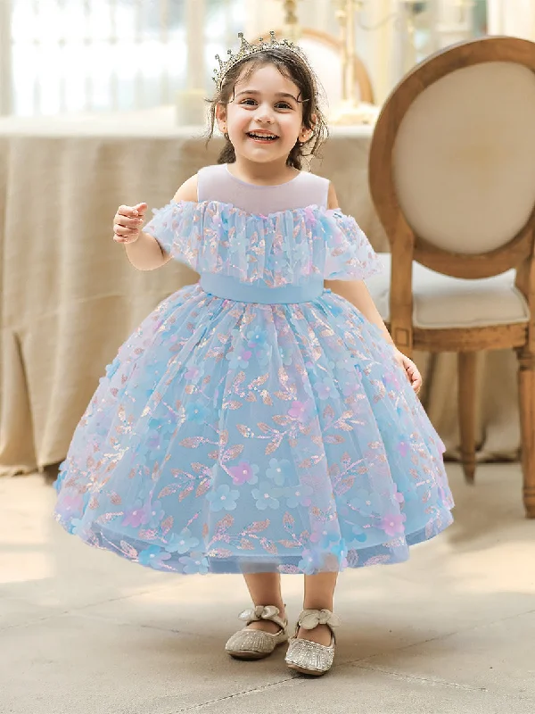 Stylish Women's Outerwear Apparel Tropical Island - Inspired Attire Ball Gown Cold Shoulder Short Sleeves Ruched Flower Girl Dresses