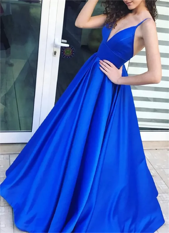 Women's Sporty Clothes Dreamy Aesthetic Women Satin Prom Dresses Long V-Neck Evening Gowns Formal Party Dress YPD540