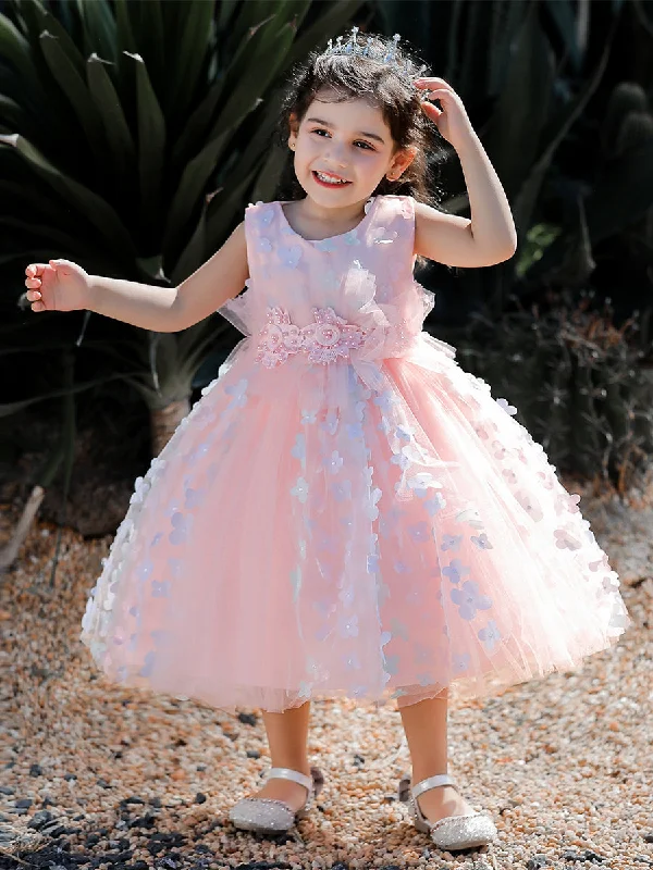 Chic Women's Outfit Flash Deals Ball Gown Scoop Sleeveless Flower Girl Dresses with Beading