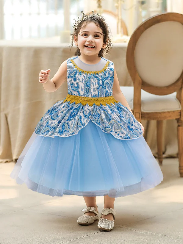 Women's Trendy Activewear Apparel Today Only Ball Gown Scoop Sleeveless Tiered Flower Girl Dresses