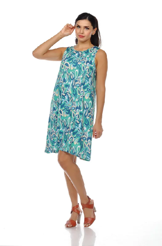 Women's Clothing For Outdoor Events Huge Savings on Parisian Styles Blue Paisley Sleeveless Dress