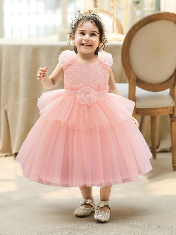 Women's Resort Apparel Save on Classic Elegant Styles Ball Gown Scoop Sleeveless Flower Girl Dresses with Solid Flowers