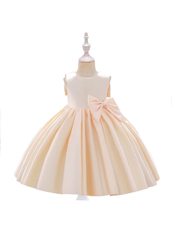 Women's Romantic Outfit Refined Simplicity Ball Gown Scoop Sleeveless Flower Girl Dresses with Ruffles