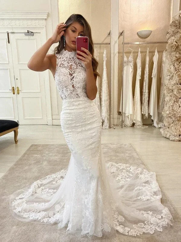 Stylish Women's Outfit Refined Simplicity Fashion Newest Mermaid Wedding Dresses, Open Back Lace Wedding Dresses