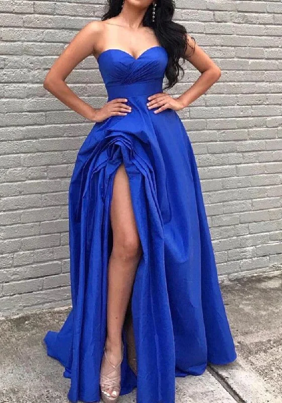 Women's Activewear Garments Vibrant Prints Women Satin Prom Dresses Long Sweetheart Evening Gowns Formal Party Dress YPD509