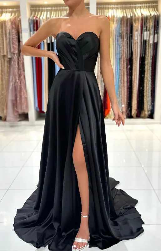 Women's Travel Outfit Set Elegant Contour Women Side Split Prom Dresses Long Satin Evening Gowns Formal Party Dress YPD551