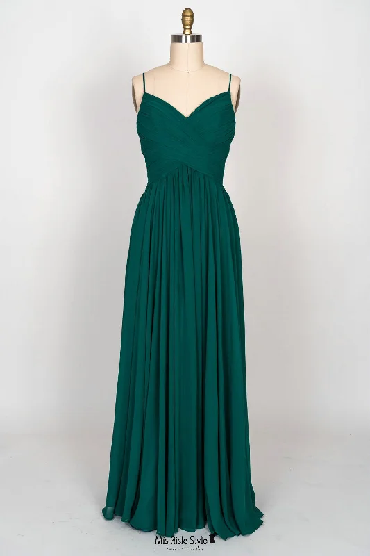 Vintage-Inspired Garments Dreamy Aesthetic Spaghetti Straps Cheap Long Bridesmaid Dress